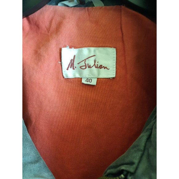 Vintage M Julian Mens Faded Denim Bomber Jacket Size 40 / Medium - Picture 6 of 11